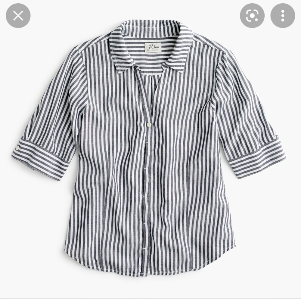 JCrew short sleeve striped blouse xs - Picture 1 of 11